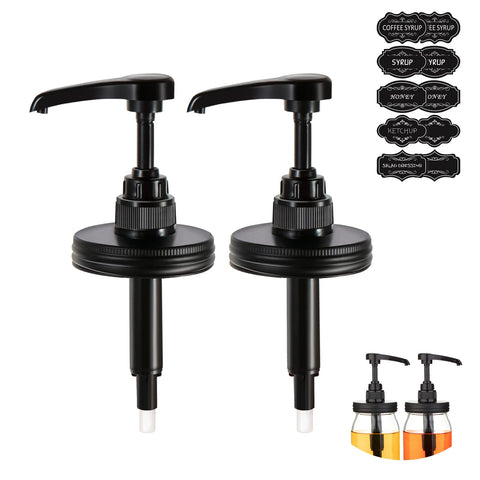 Watsango dispensador de jarabe montado en tarro Mason para control de porciones en casa.