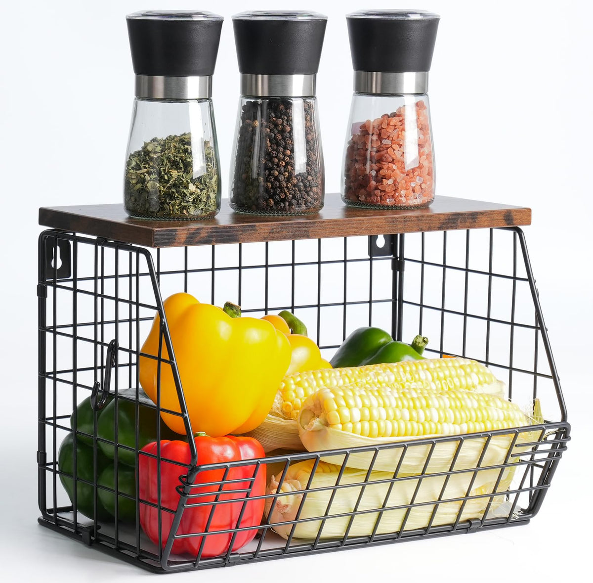 Wawocs: tazón de fruta para cocina colgante con malla que favorece la ventilación.