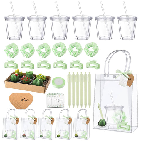 WAYASDCU tazas de plástico con tapa y pajilla para bebidas sin derrames