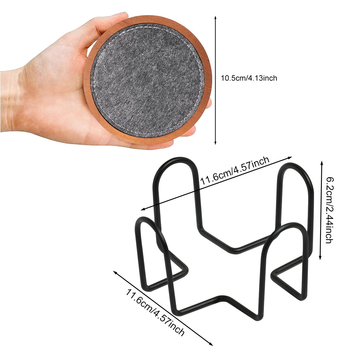 WAYIFON posavasos de madera y fieltro, alta absorción para condensación