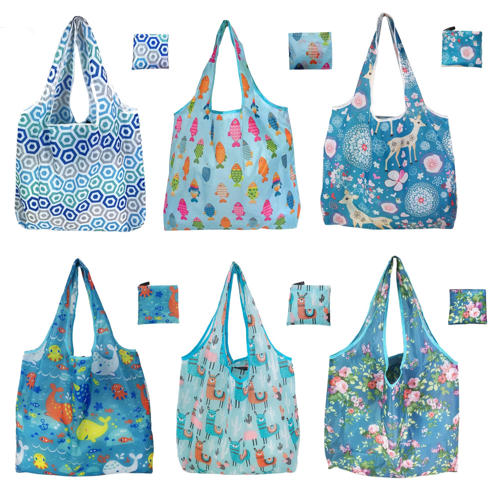 Bolsas WAYRUIGD con patrones adorables para compras reutilizables y estilo