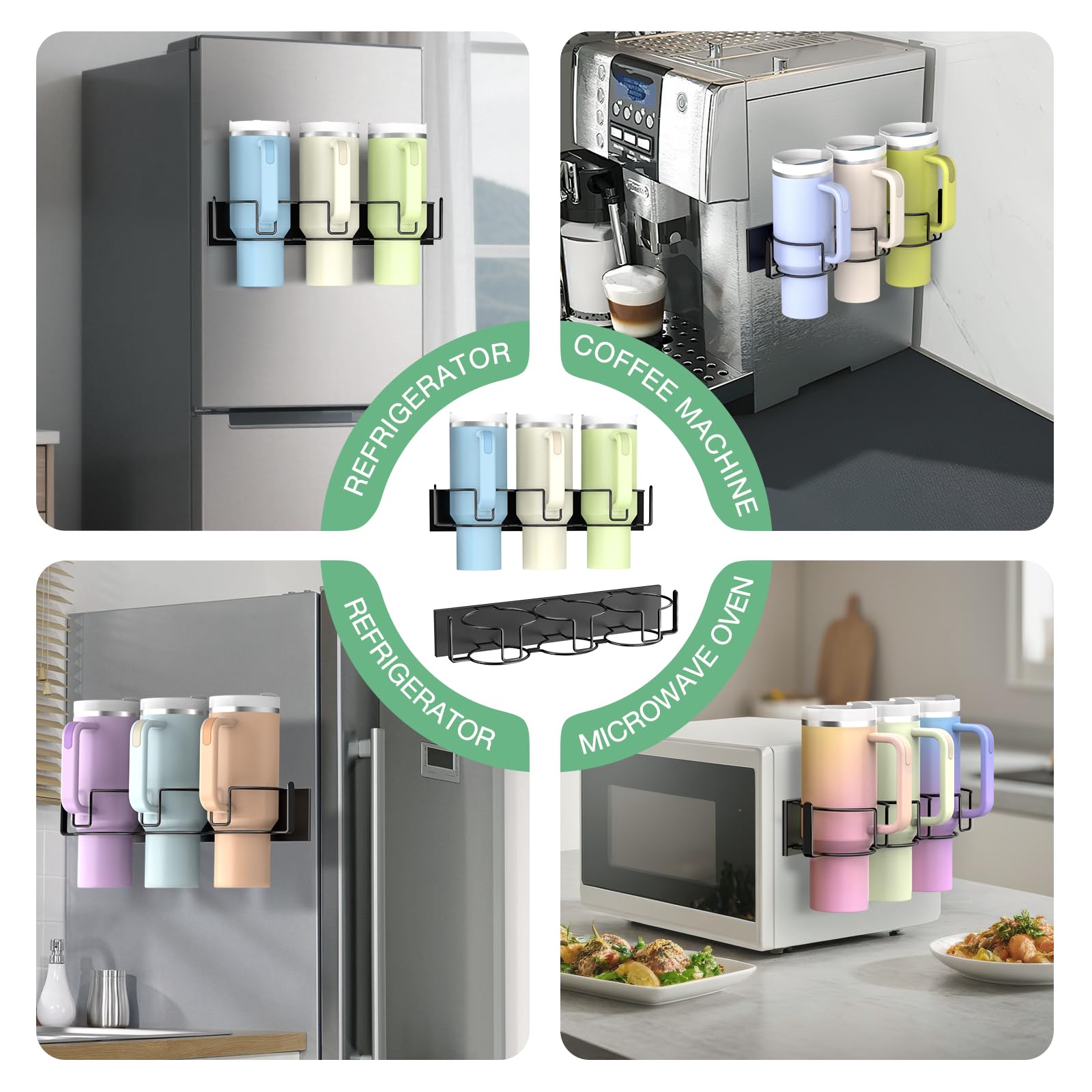 Waysse diseño mate negro práctico para cocina u oficina