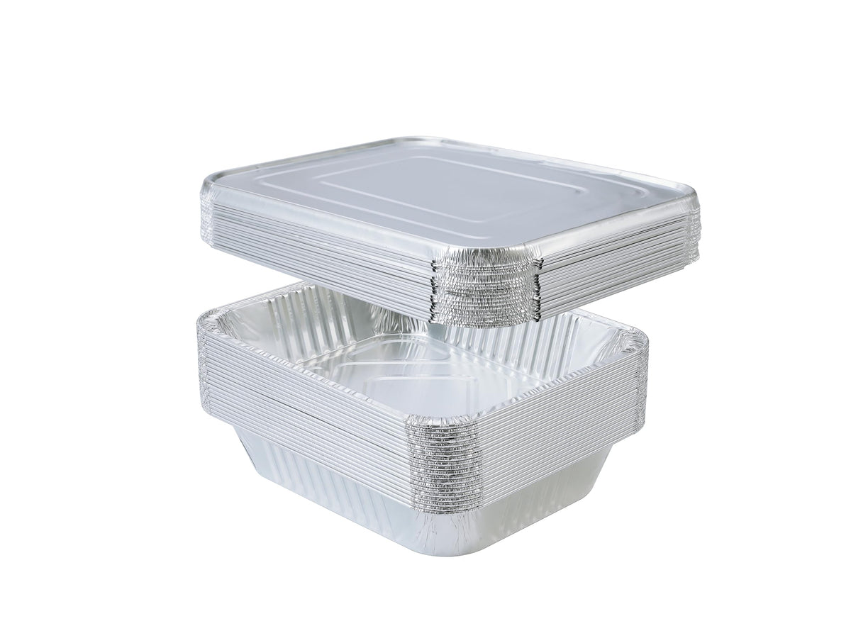 Waytiffer bandeja de aluminio 12,5x10 con tapa, ideal para catering y servir.