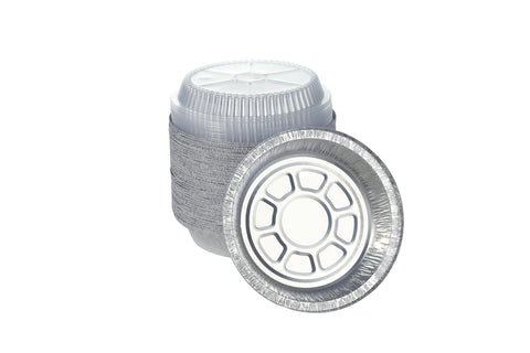 Waytiffer bandeja de aluminio 7 pulgadas con tapa cristal, ideal para hornear y servir.