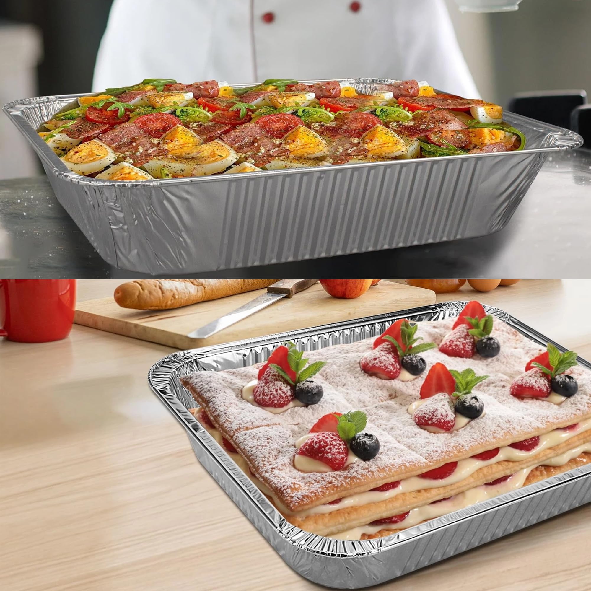 Waytiffer bandeja para buffet, ideal para servir porciones grandes en eventos.