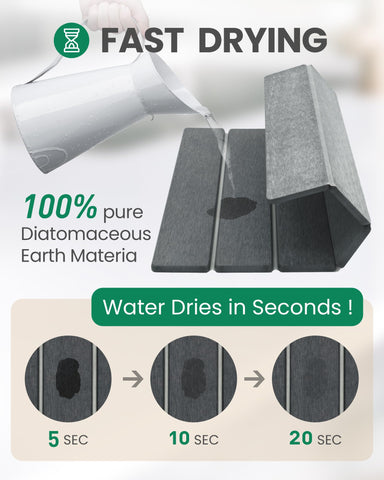 WBahatii piedra de diatomita, absorbente y duradera para secar platos y utensilios.