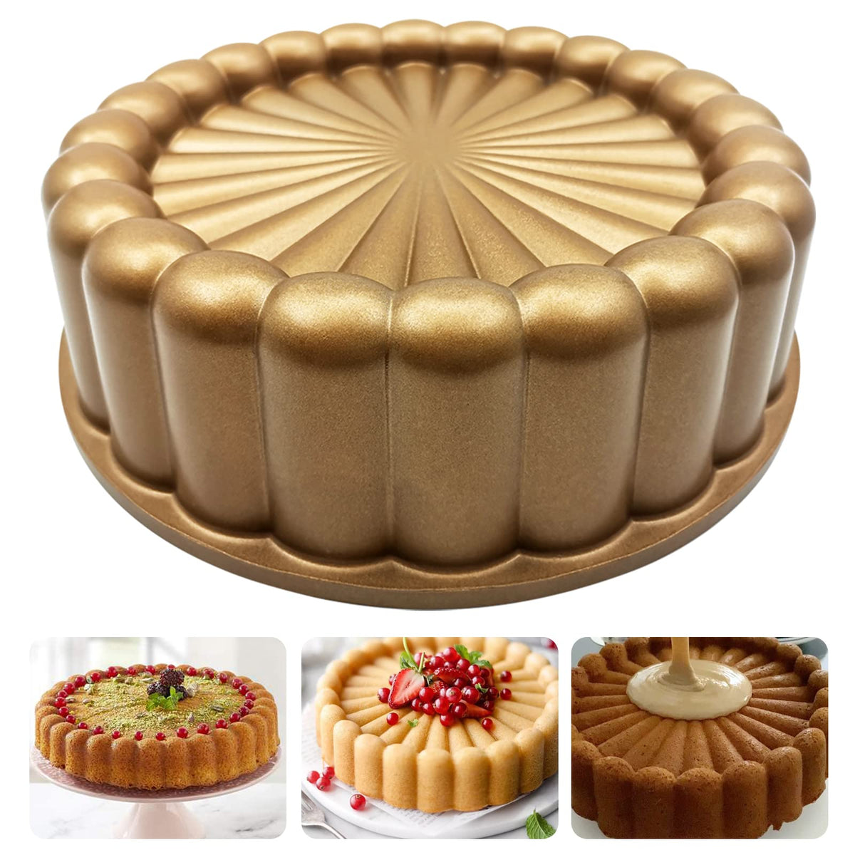 WBJKZJD Charlotte: molde flor de 9 pulgadas para pasteles, horneado uniforme