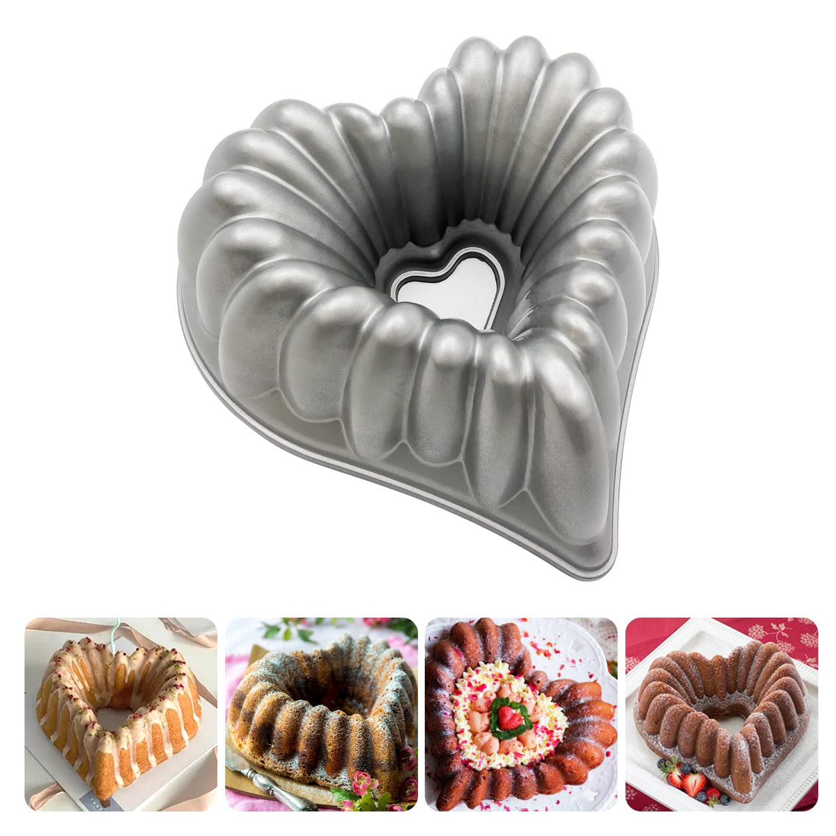 WBJKZJD Charlotte corazon 10 pulgadas: molde duradero para pasteles grandes y vistosos