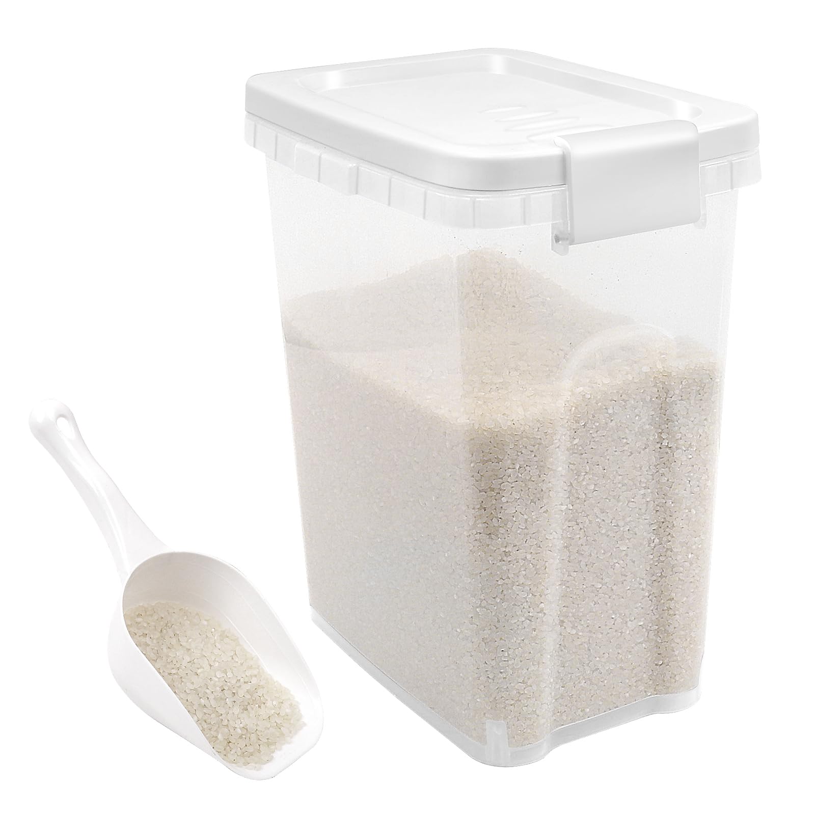 WBKTOOL Contenedor Arroz 10-15lb con tapa hermética para conservar la frescura.