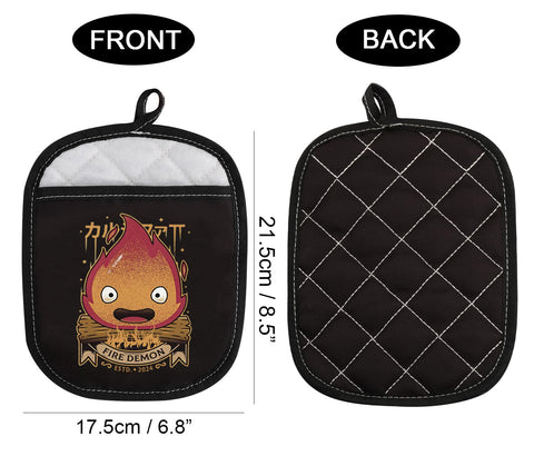 Guante de horno WCGXKO con impresión de fuego anime, ideal para cocinar con seguridad.