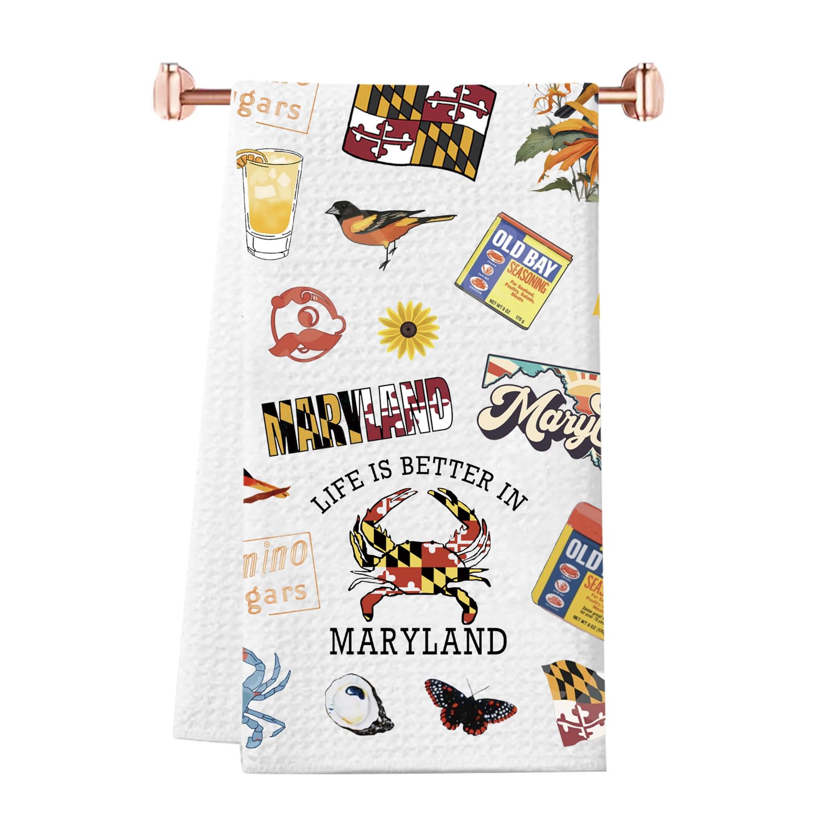 Toalla WCGXKO Maryland Crab, gran absorción para secar platos y utensilios.