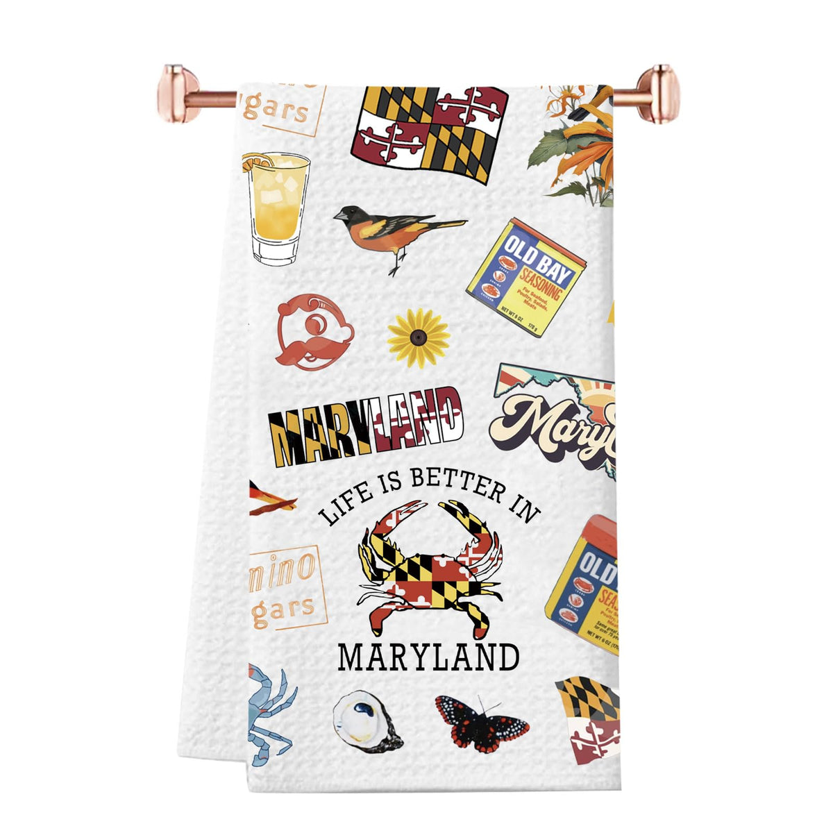 Toalla WCGXKO Maryland Crab, gran absorción para secar platos y utensilios.