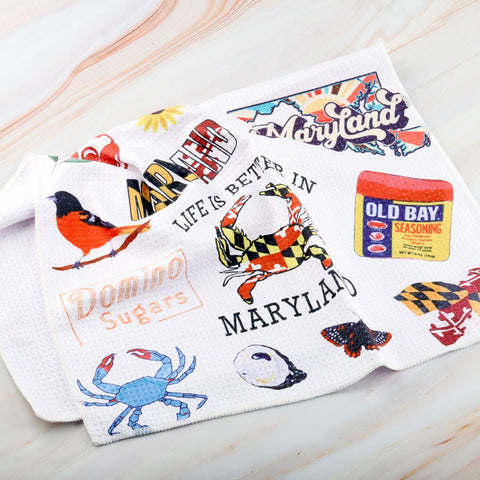 Toalla Maryland Crab, tamaño moderado ideal para cocinas pequeñas.
