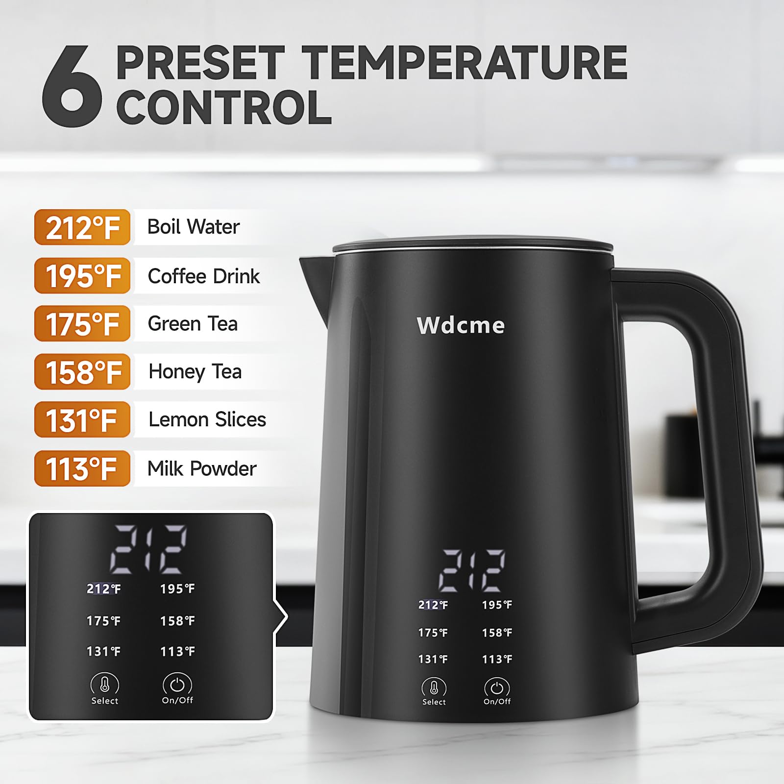 Wdcme con 6 temperaturas, precisión para bebidas