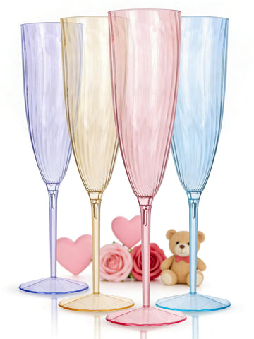 Vasos WDF coloridos para brindis, 6 oz, juego de 12, ideal para fiestas.