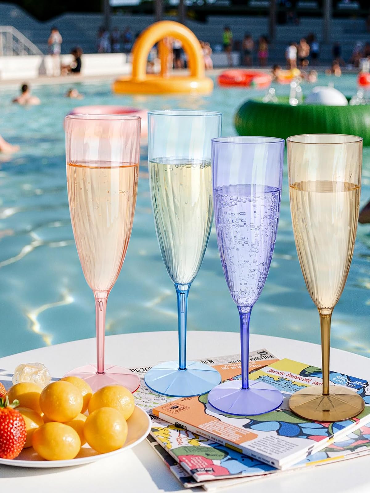 Vasos para piscina WDF, brindis coloridos, 6 oz.