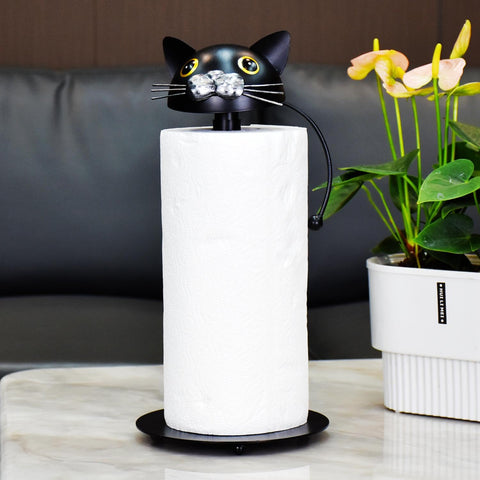 WDLFCGC portatoallas-de-papel-decoracion-gato-negro, añade estilo al comedor.