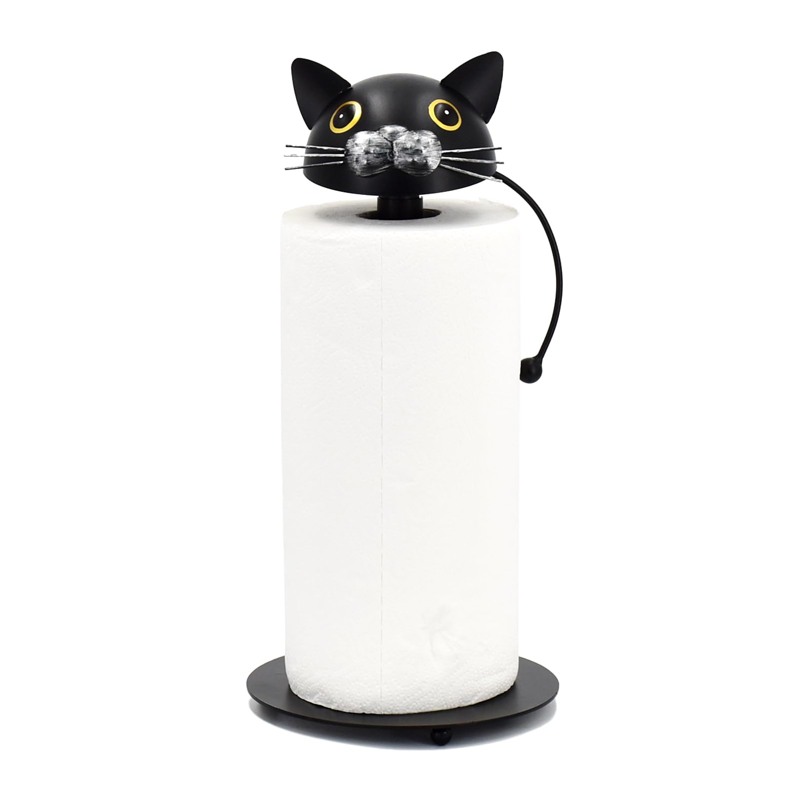 WDLFCGC portatoallas-de-papel-gato-negro, estable para mostradores y decoración.