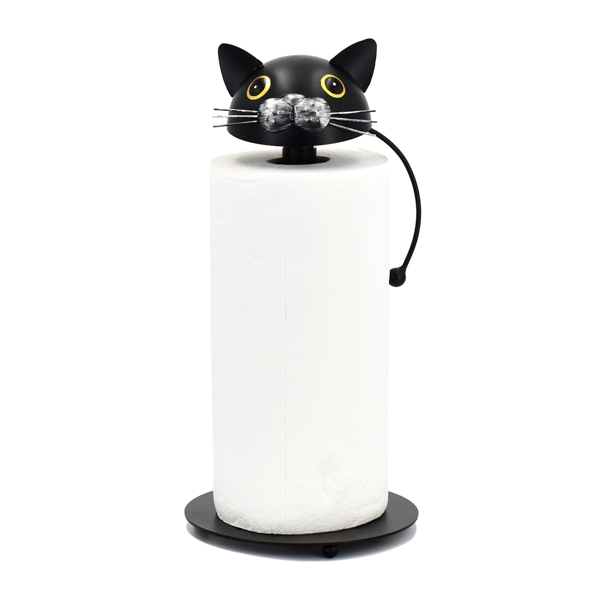 WDLFCGC portatoallas-de-papel-gato-negro, estable para mostradores y decoración.