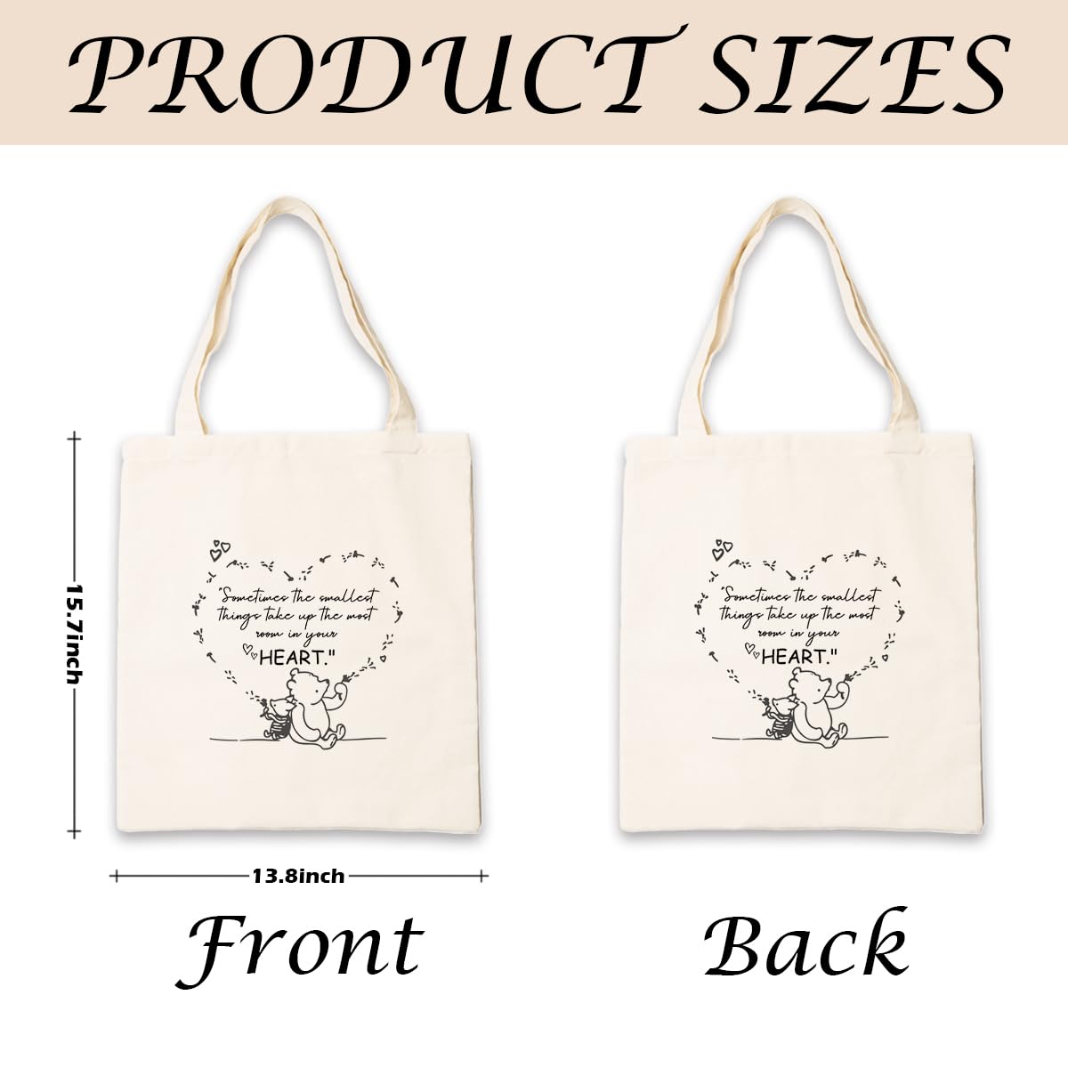Bolso canvas WDSXWH oso dorso: impresión doble para combinar con atuendos