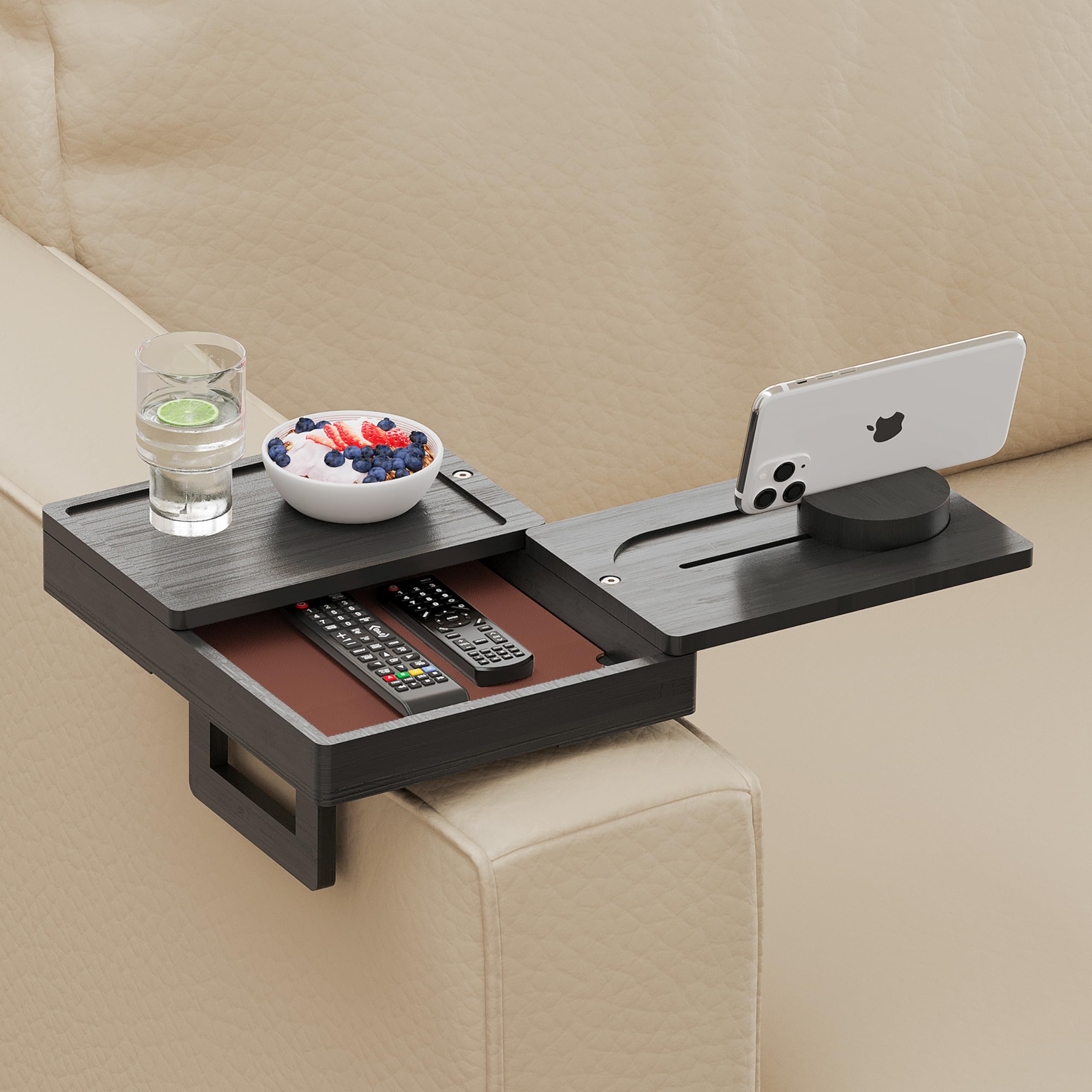 Wealone: bandeja para reposabrazos con dos giros para mayor comodidad