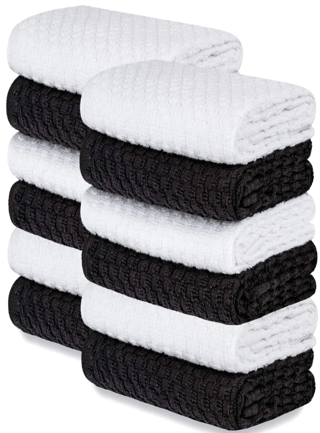 Wealuxe toallas de cocina doby negro y blanco para secar platos con absorción eficiente.