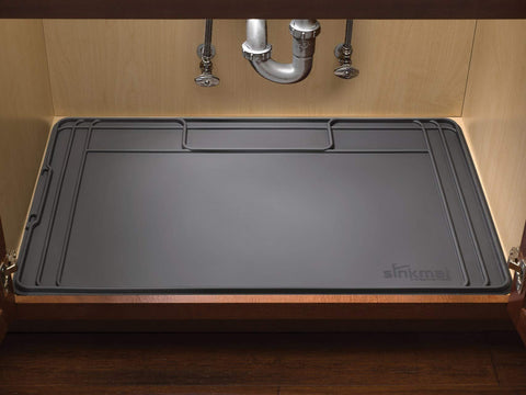 WeatherTech SinkMat muestra dimensiones 34-1-4 x 22-3-4 pulgadas para encajar.