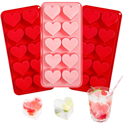 Webake molde corazón de hielo, 10 cavidades, ideal para bebidas y cócteles.