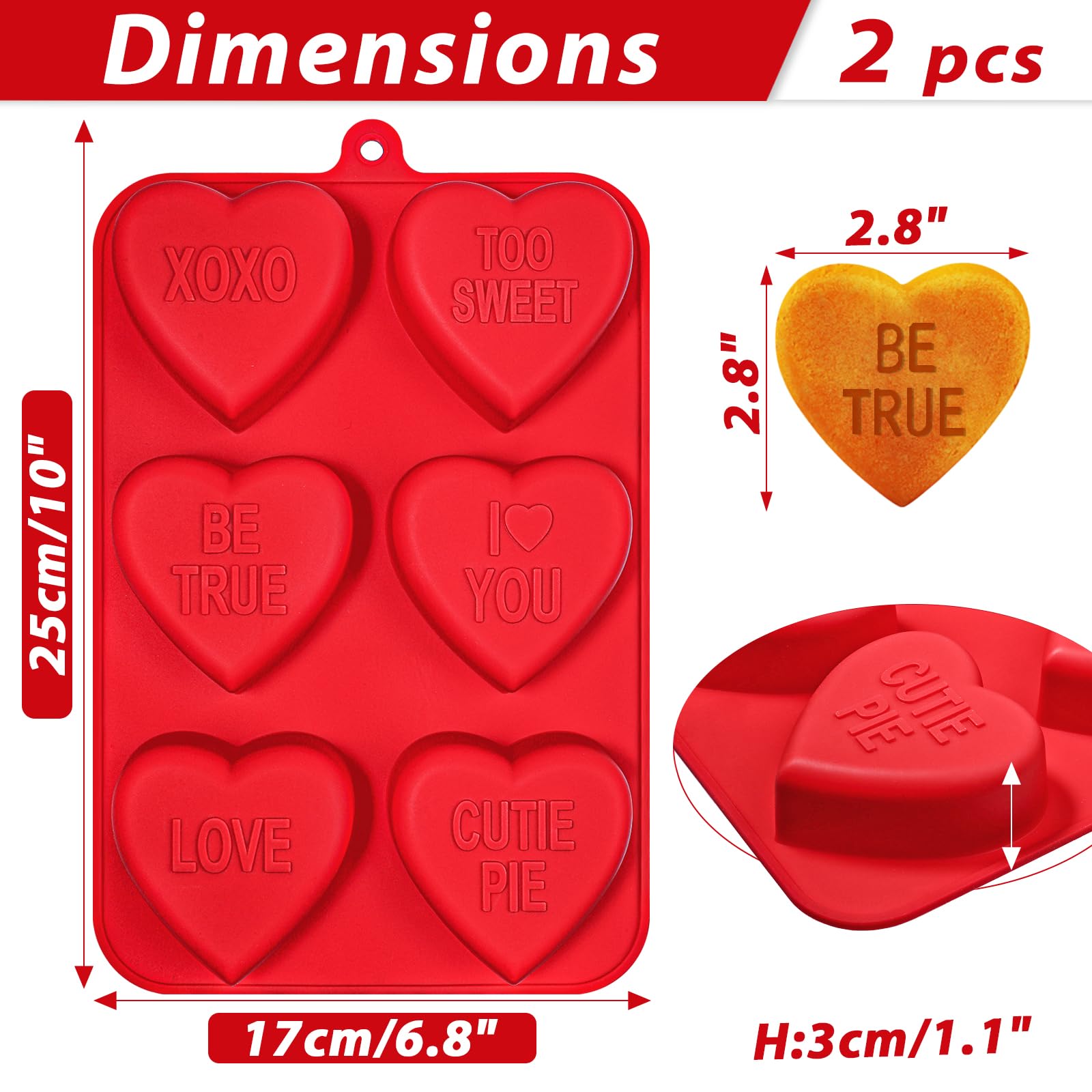 Webake molde de corazón, silicona flexible para postres rápidos.