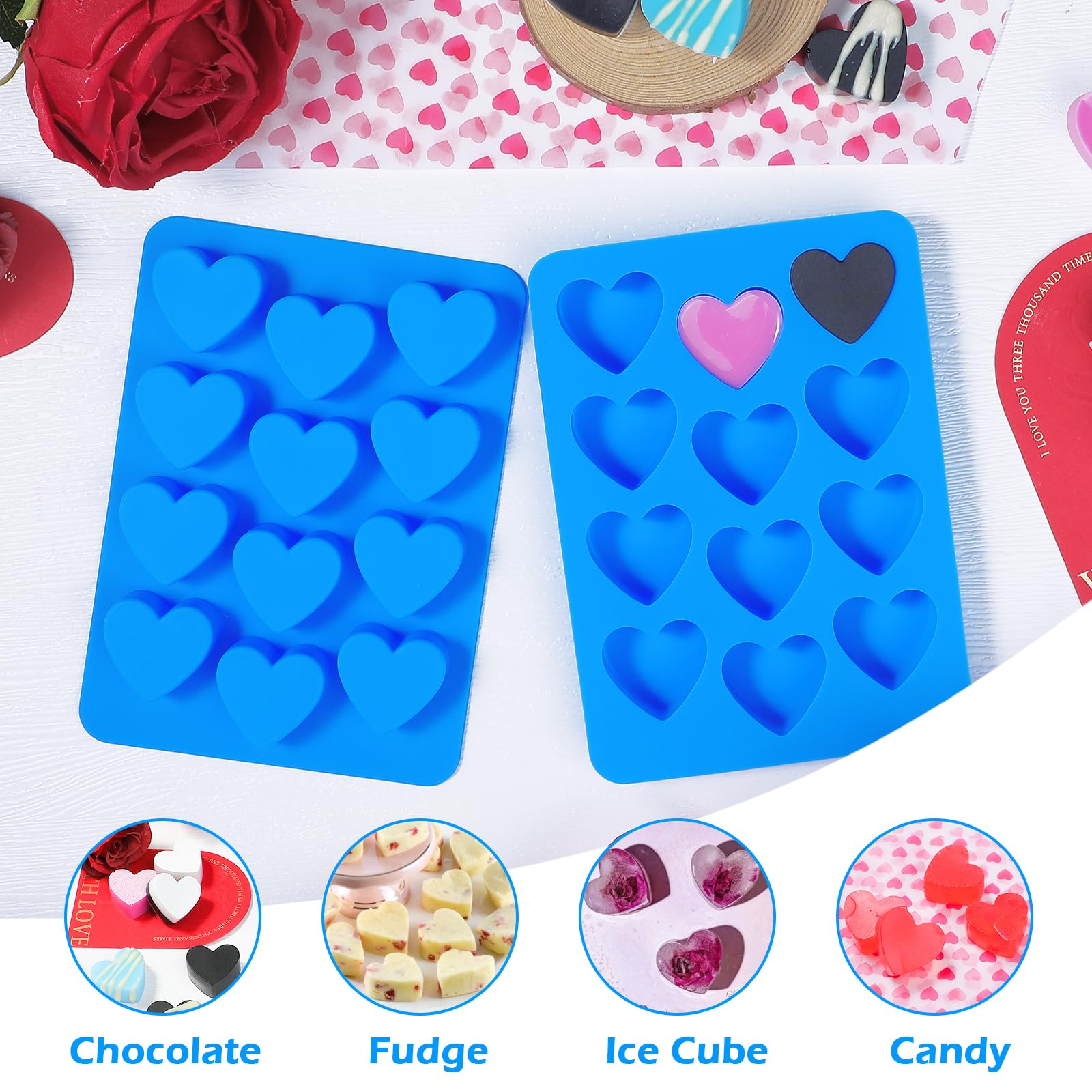 Webake Corazón Silicona detalle cavidad, tamaño ideal para bombones