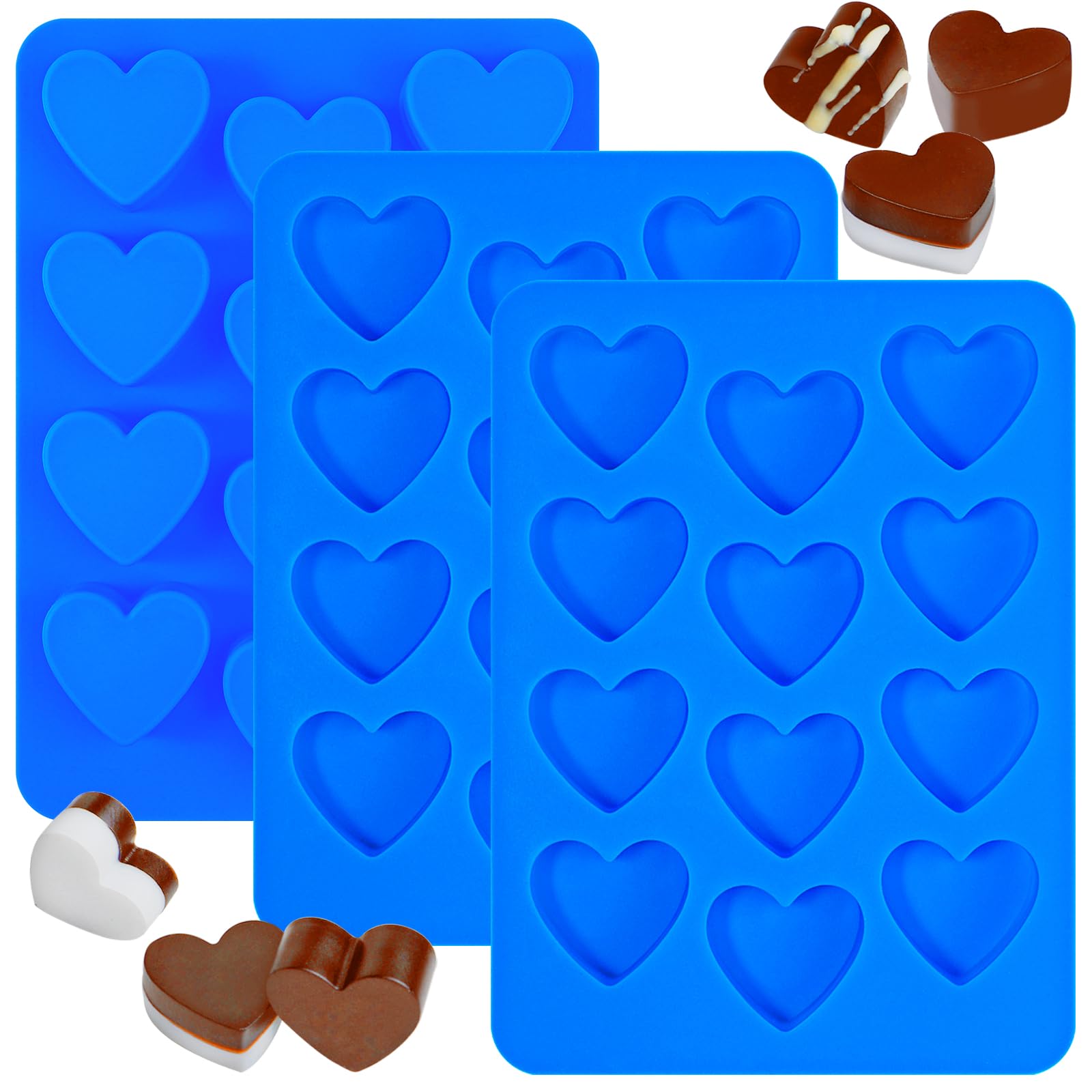 Webake Corazón Silicona 12 Cavidades frontal para chocolates y dulces