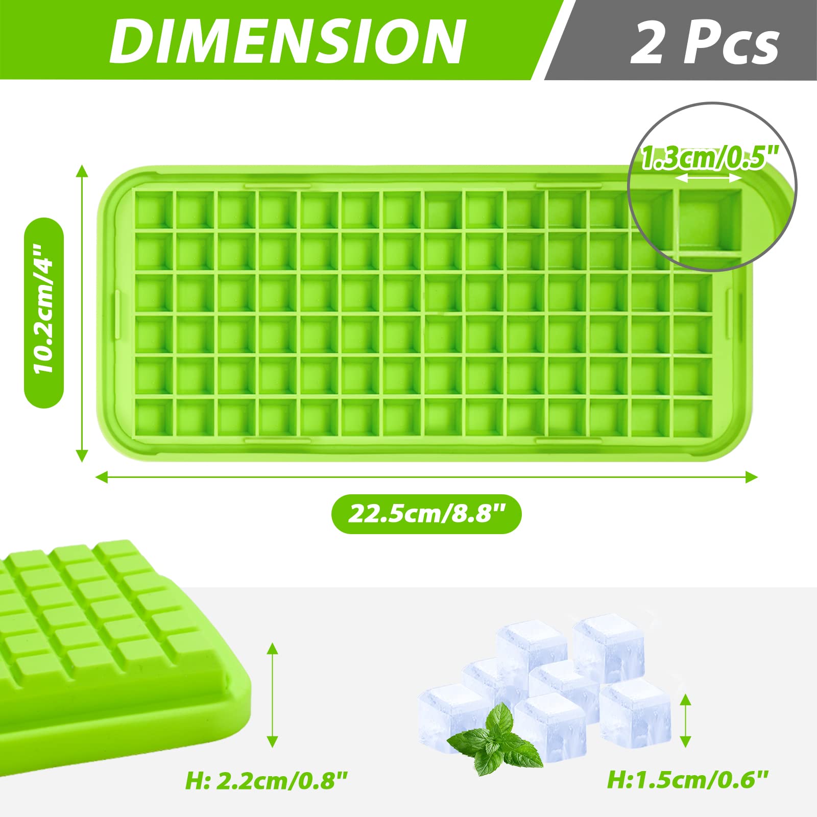Webake hielos mini en cubos de 0-5 pulgadas ideales para bebidas frías