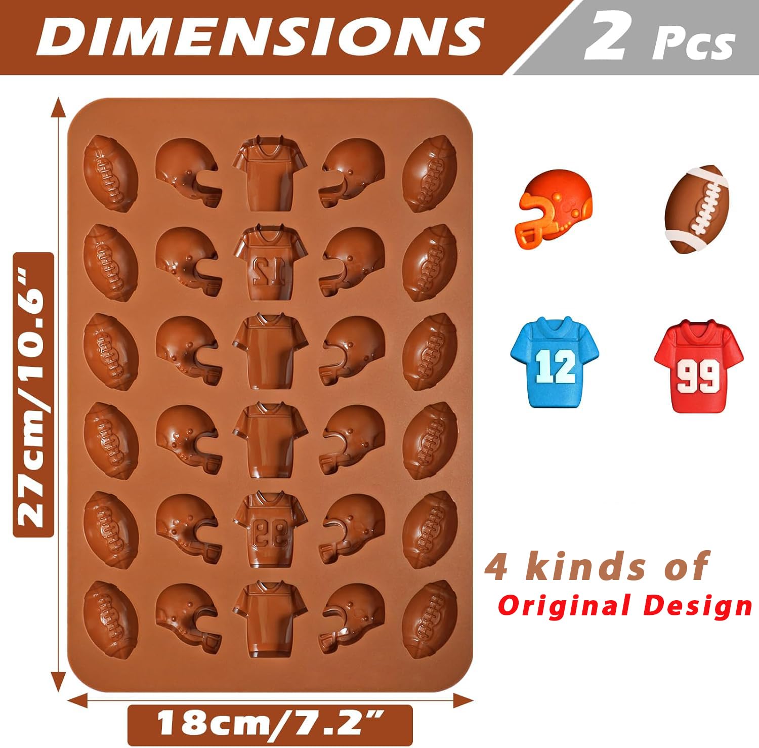 Webake molde chocolate fútbol camiseta para decoraciones de cupcakes