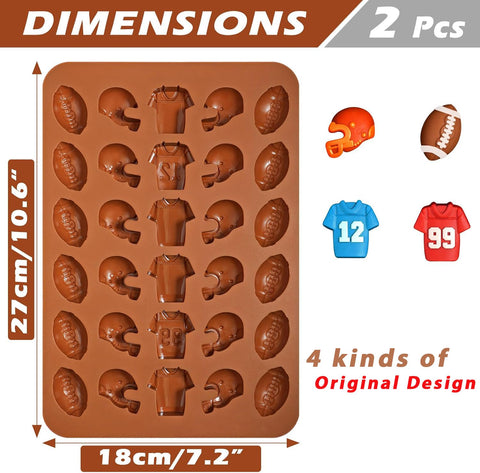 Webake molde chocolate fútbol camiseta para decoraciones de cupcakes