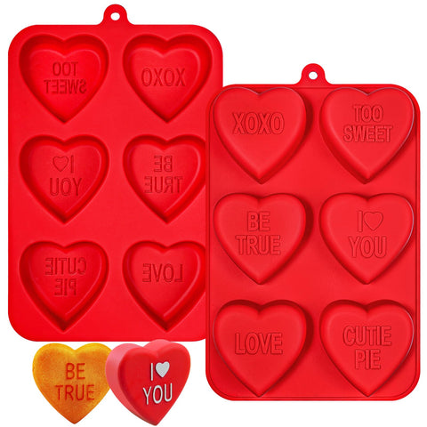 Webake molde corazón silicona, 6 cavidades, ideal para porciones pequeñas.