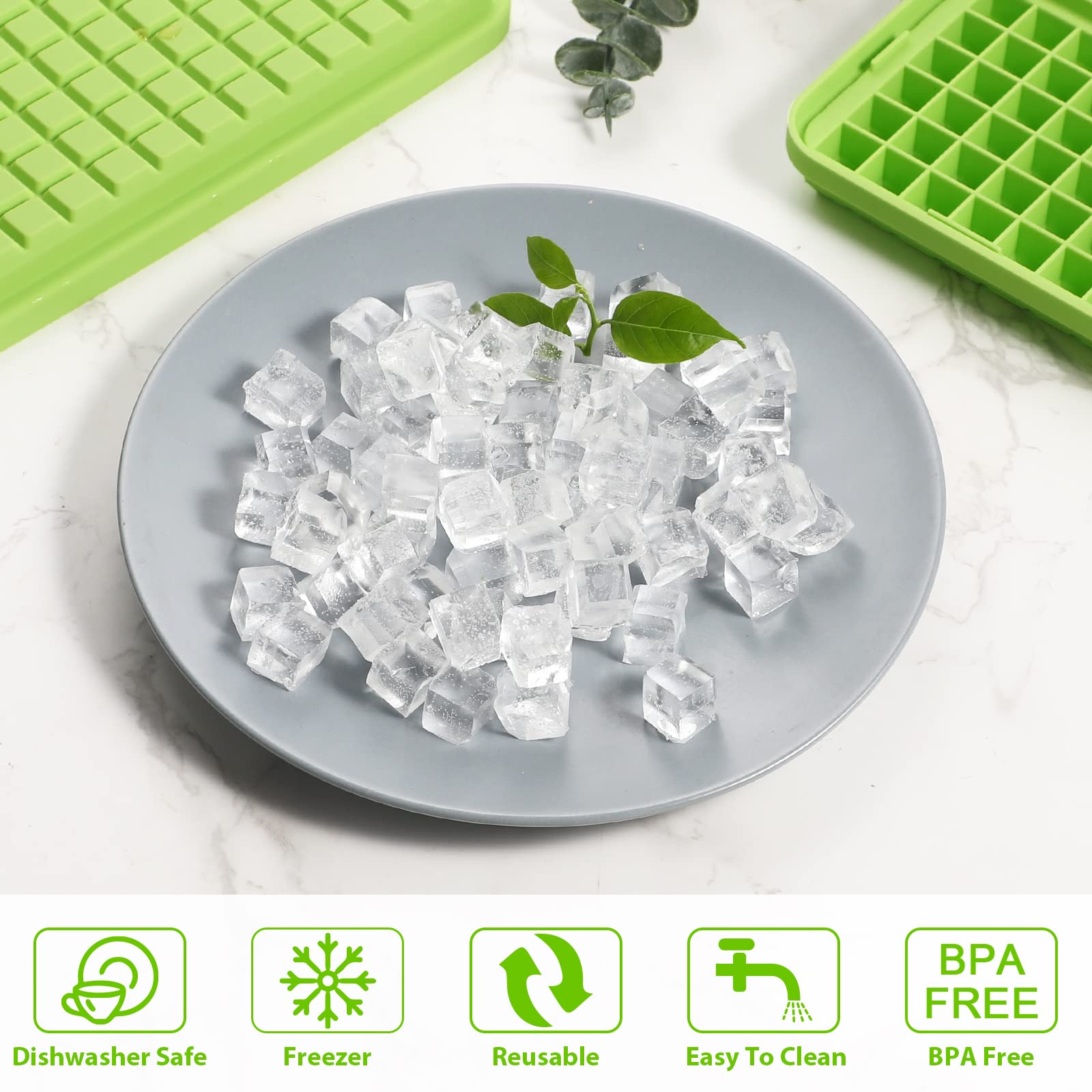 Webake molde de hielo silicona desmolde fácil para preparar grandes lotes