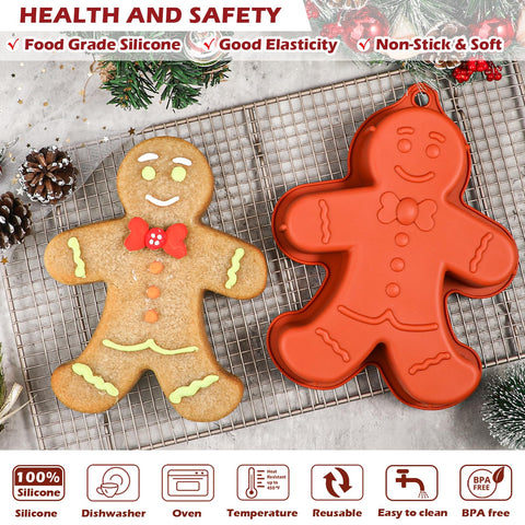 Webake molde hombre jengibre 10 pulgadas, desmolde perfecto para pastel con forma.