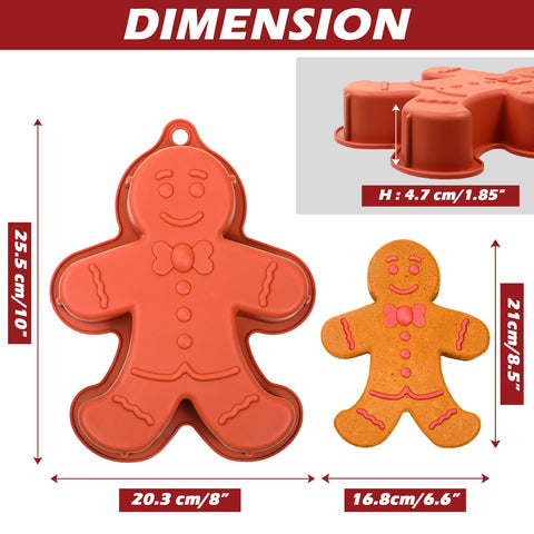 Webake molde hombre jengibre, primer plano de borde reforzado para desmoldar fácilmente.