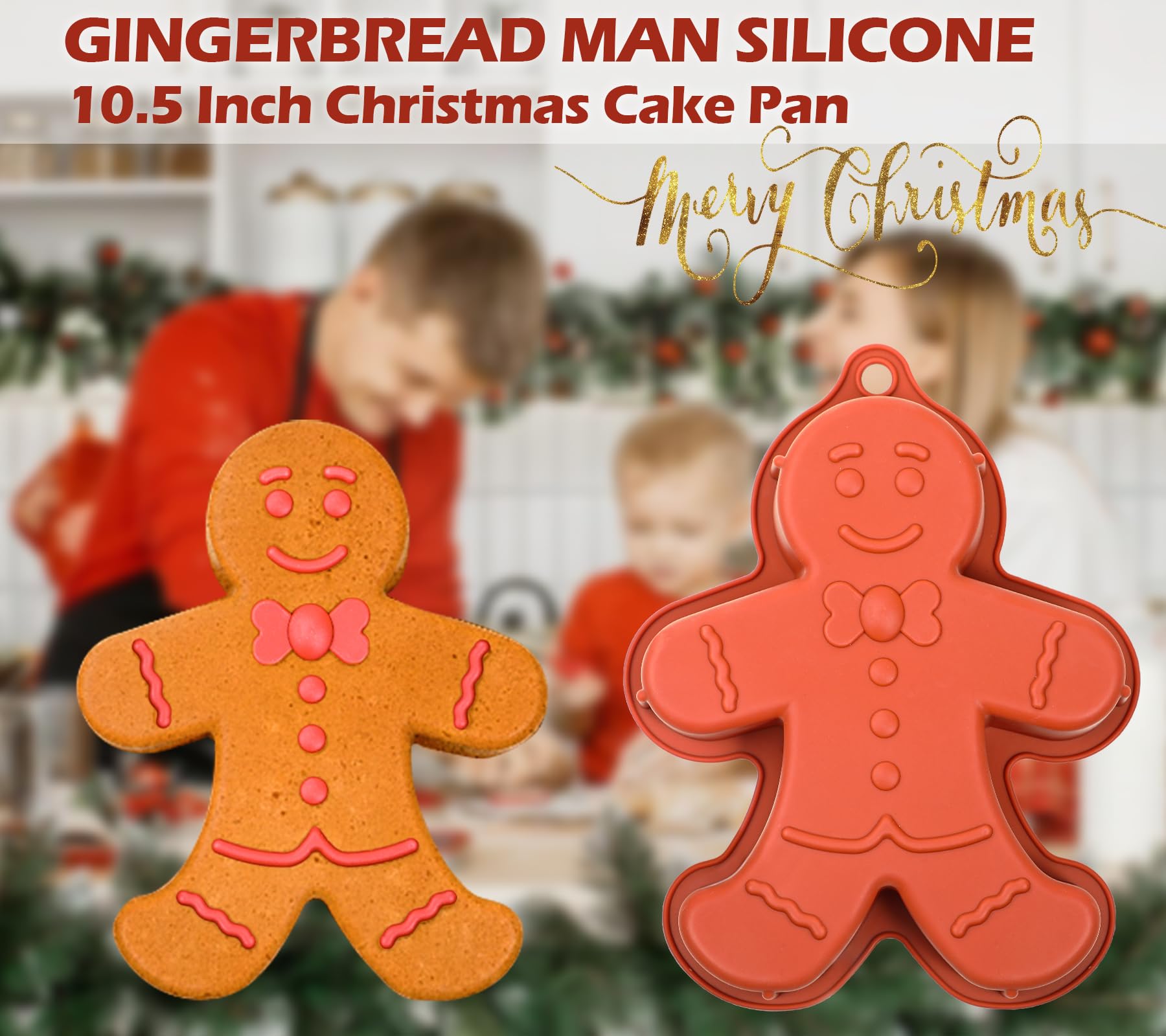 Webake molde hombre jengibre diseño seguro para fiestas navideñas.