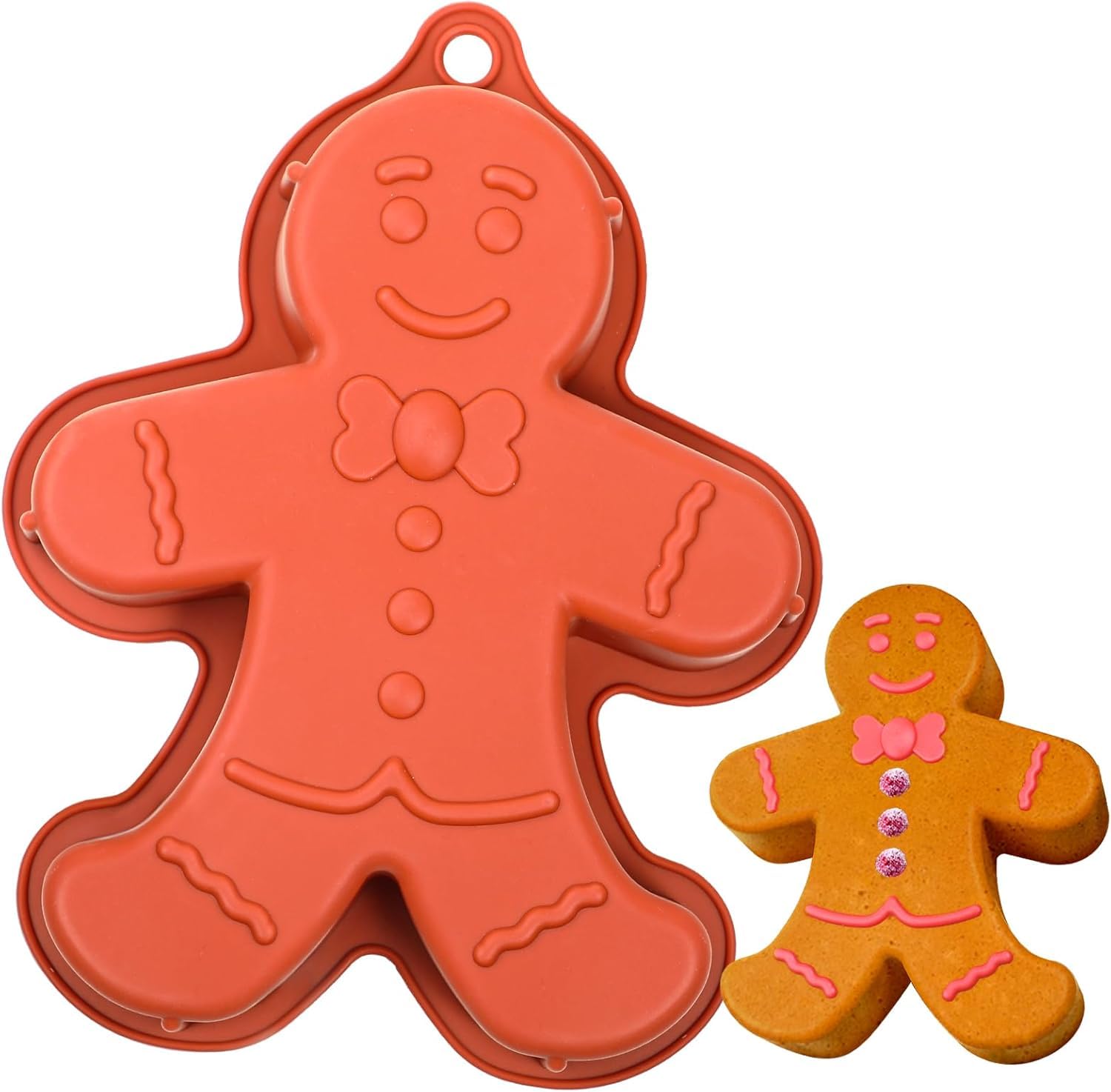 Webake molde hombre jengibre 10 pulgadas, silicona antiadherente y apto para hornear.