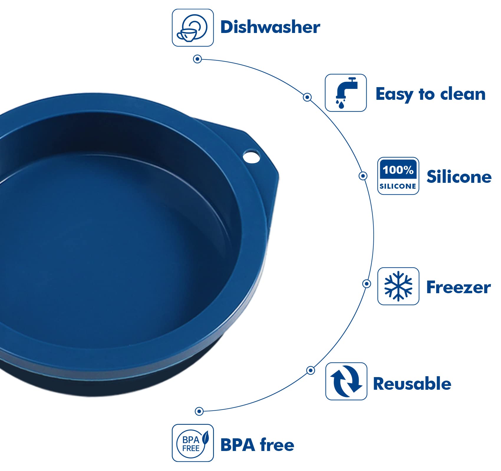 Webake molde silicona antiadherente para horno y microondas, seguro y duradero.