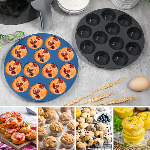 Webake molde silicona mini 1-8 pulgadas para magdalenas, uso cómodo y desmolde sencillo.