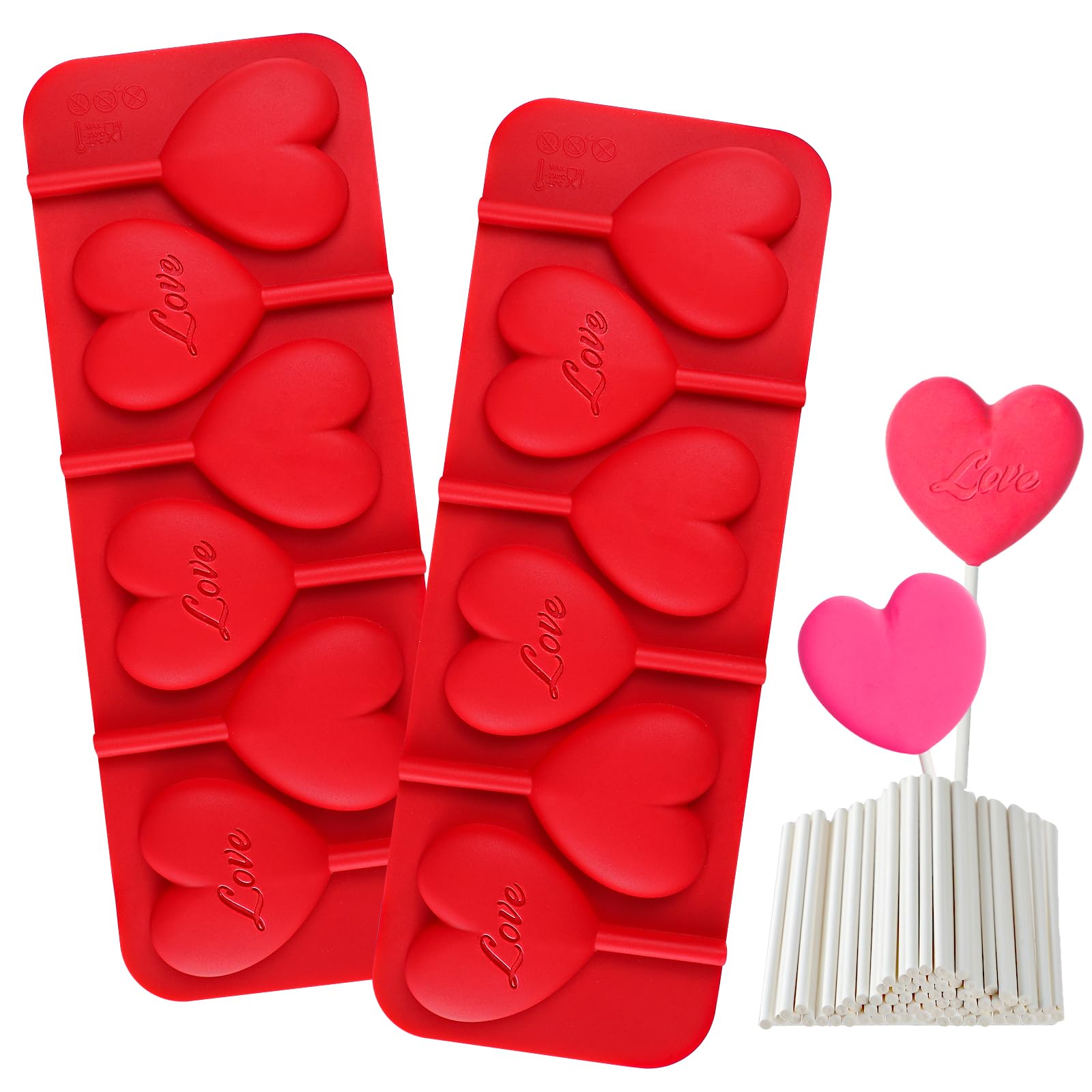 Webake moldes corazón de silicona con 6 huecos para chocolate y dulces.