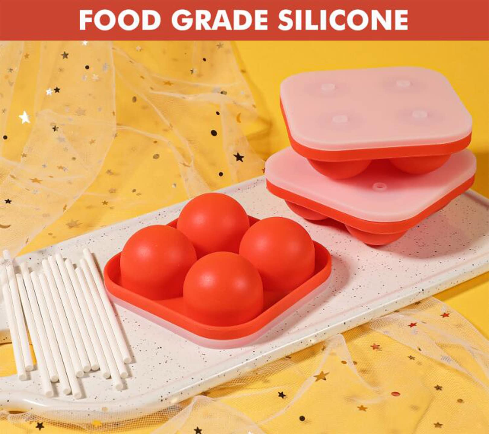 Webake molde para piruletas con tapas para almacenamiento seguro