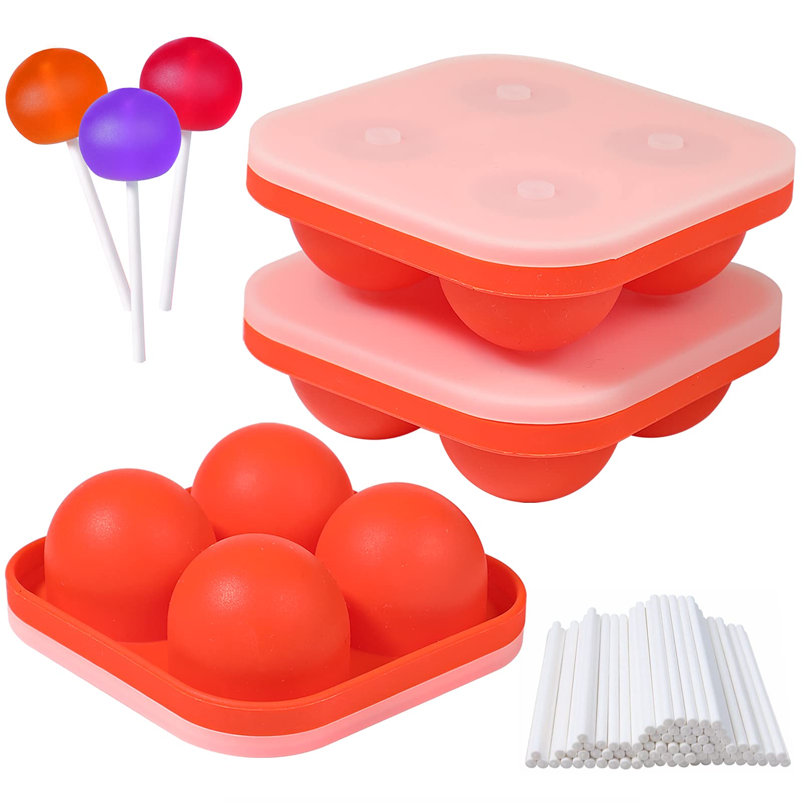 Webake moldes para piruletas de silicona con esferas 3D para postres creativos