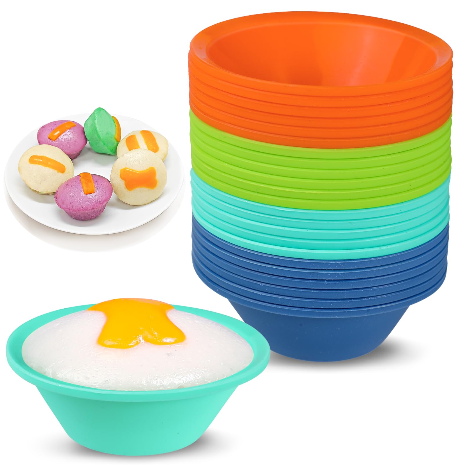 Webake moldes de silicona para puto, diámetro 7 cm, desmolde suave.