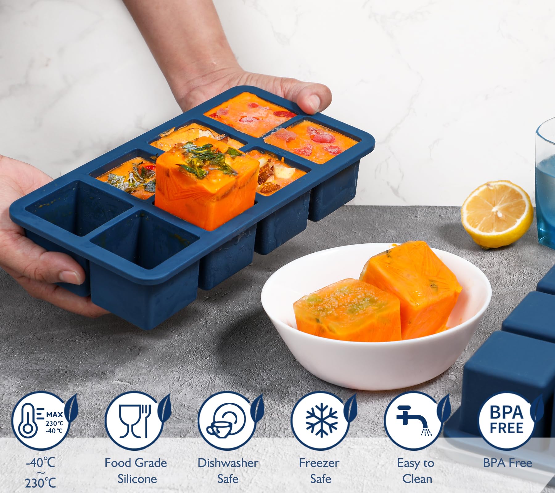 Webake rango de temperatura amplio, apto para horno, congelador y microondas.