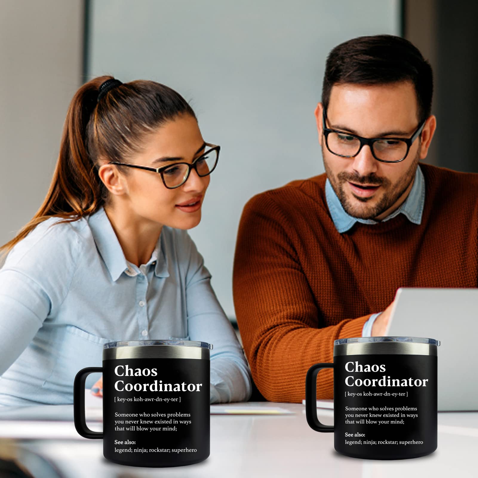 Taza de regalo empresarial de WECACYD, Coordinador del Caos, para empleados.