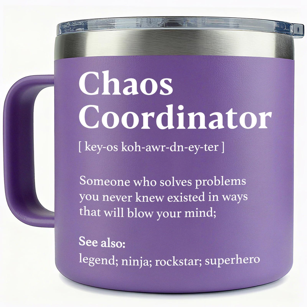 Taza coordinadora del caos de WECACYD, 14 onzas, ideal para café diario en la oficina.