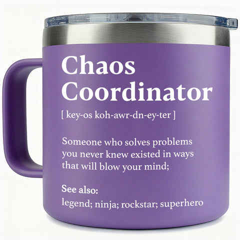 Taza coordinadora del caos de WECACYD, 14 onzas, ideal para café diario en la oficina.